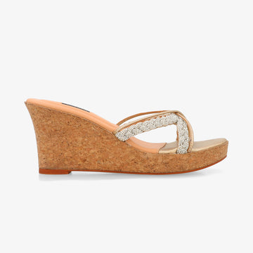 Champagne Gold, Heels, occasion wear, wedges