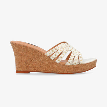 Heels, signature, wedges, White