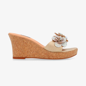 Champagne Gold, Heels, occasion wear, wedges